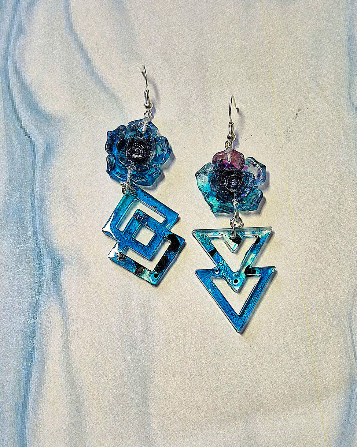 Earrings - Azure Roses