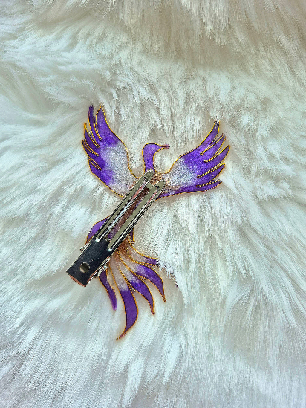 Mythical hairclip - Amethyst Dawn Phoenix