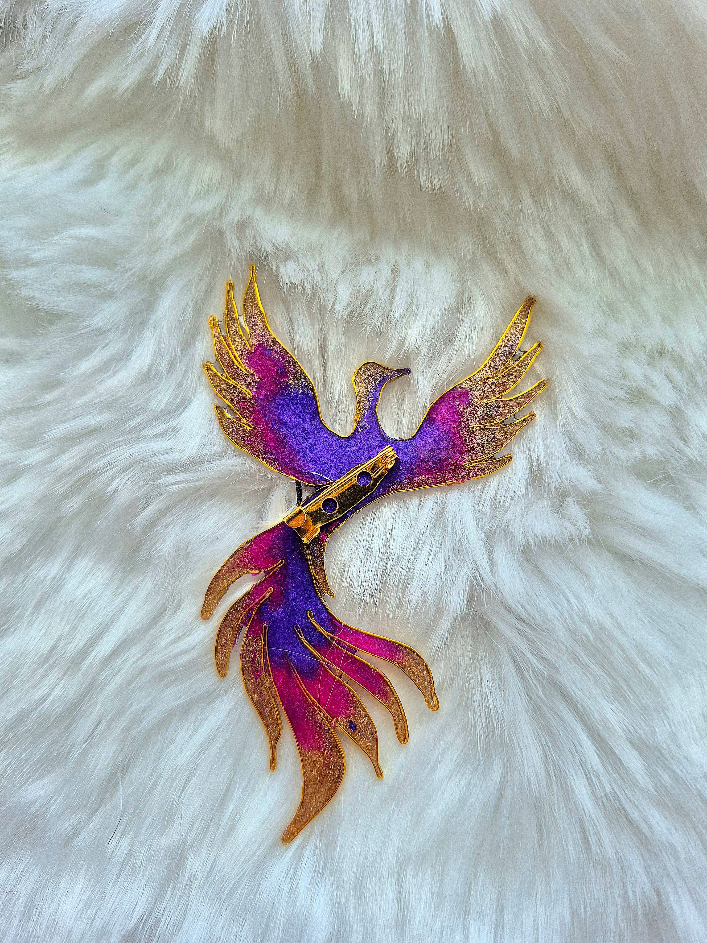 Mythical brooch- Aster Crown Pheonix