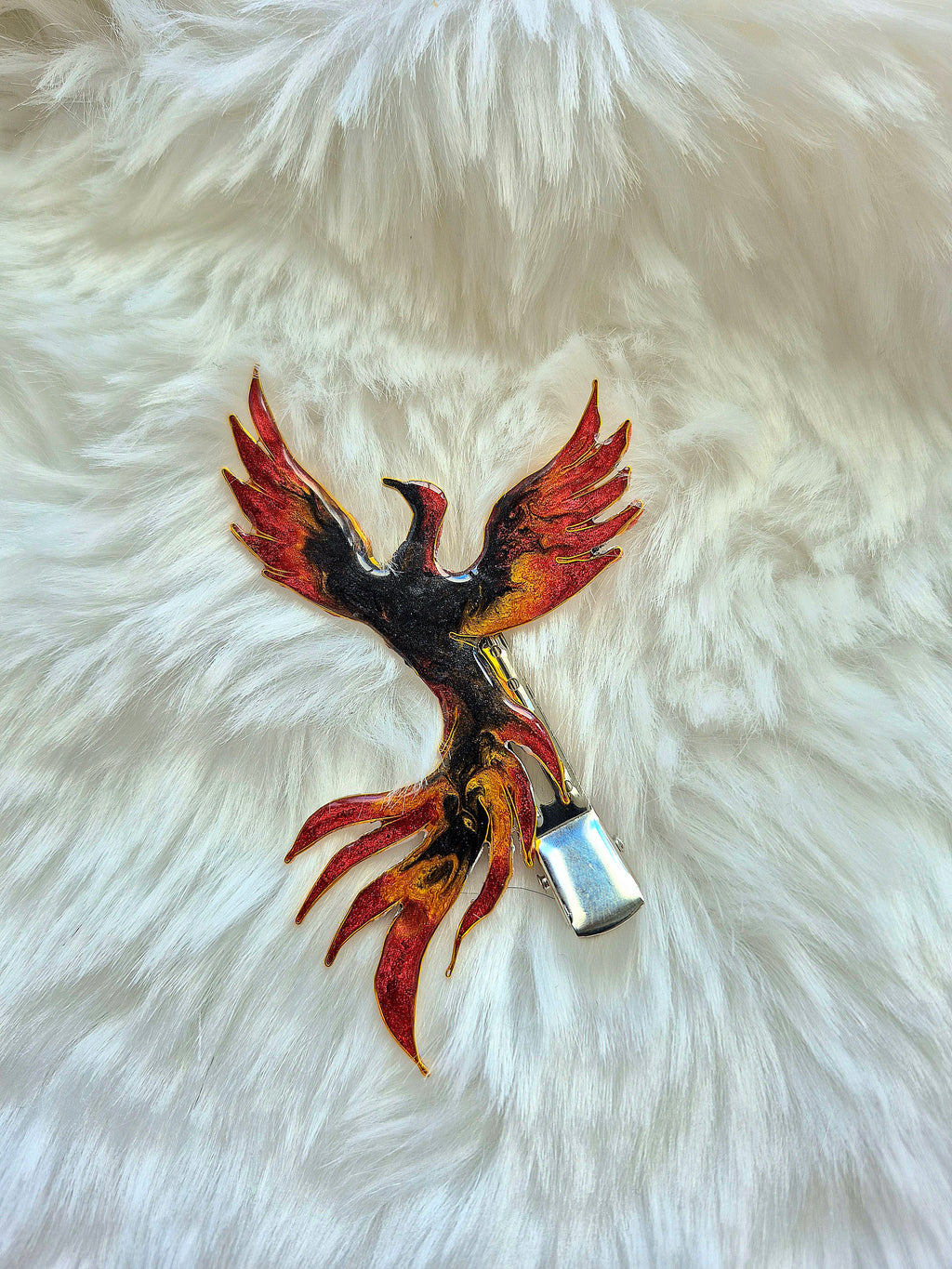 Mythical hairclip - Ashen Crown Phoenix