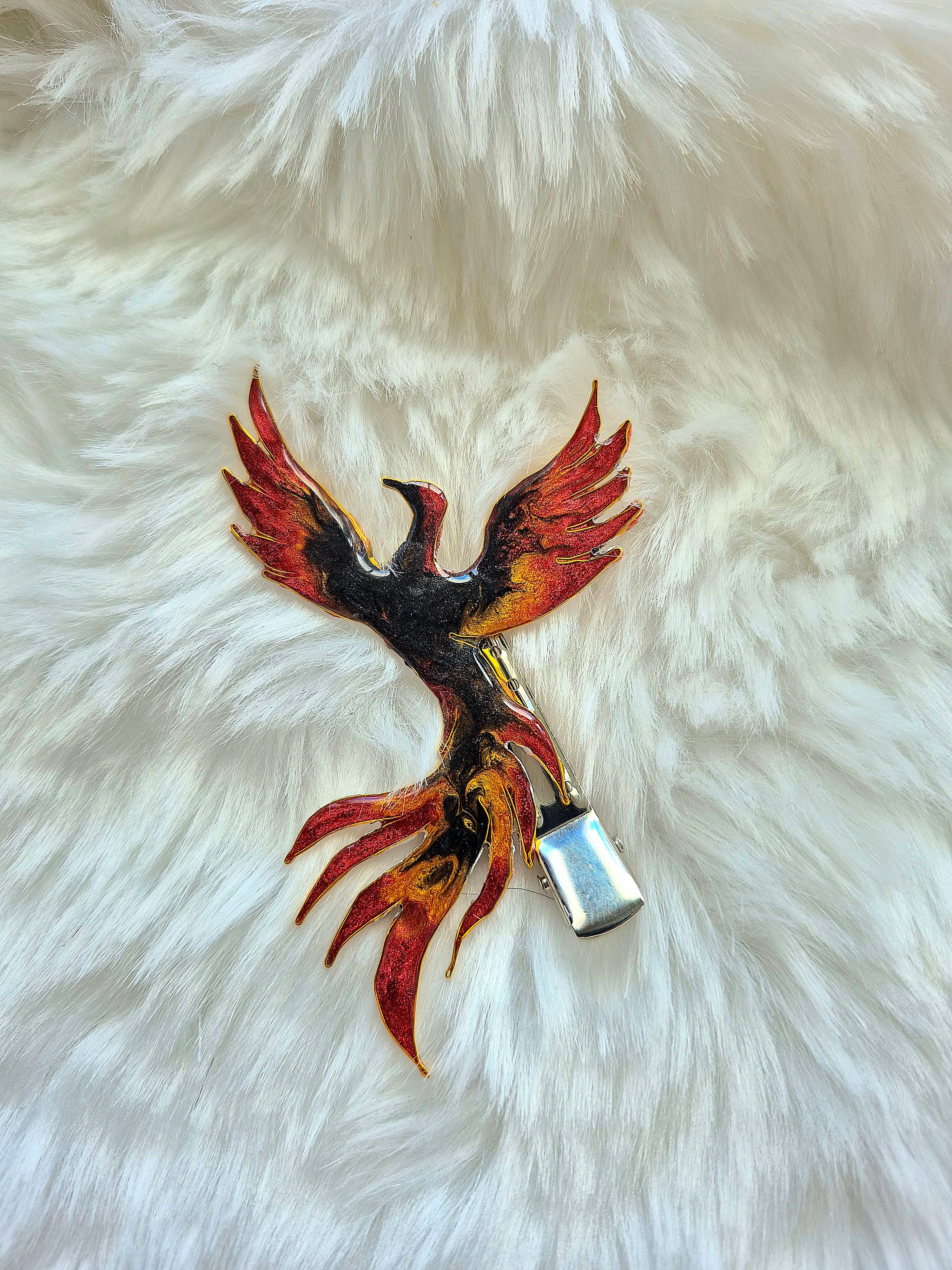 Mythical hairclip - Ashen Crown Phoenix