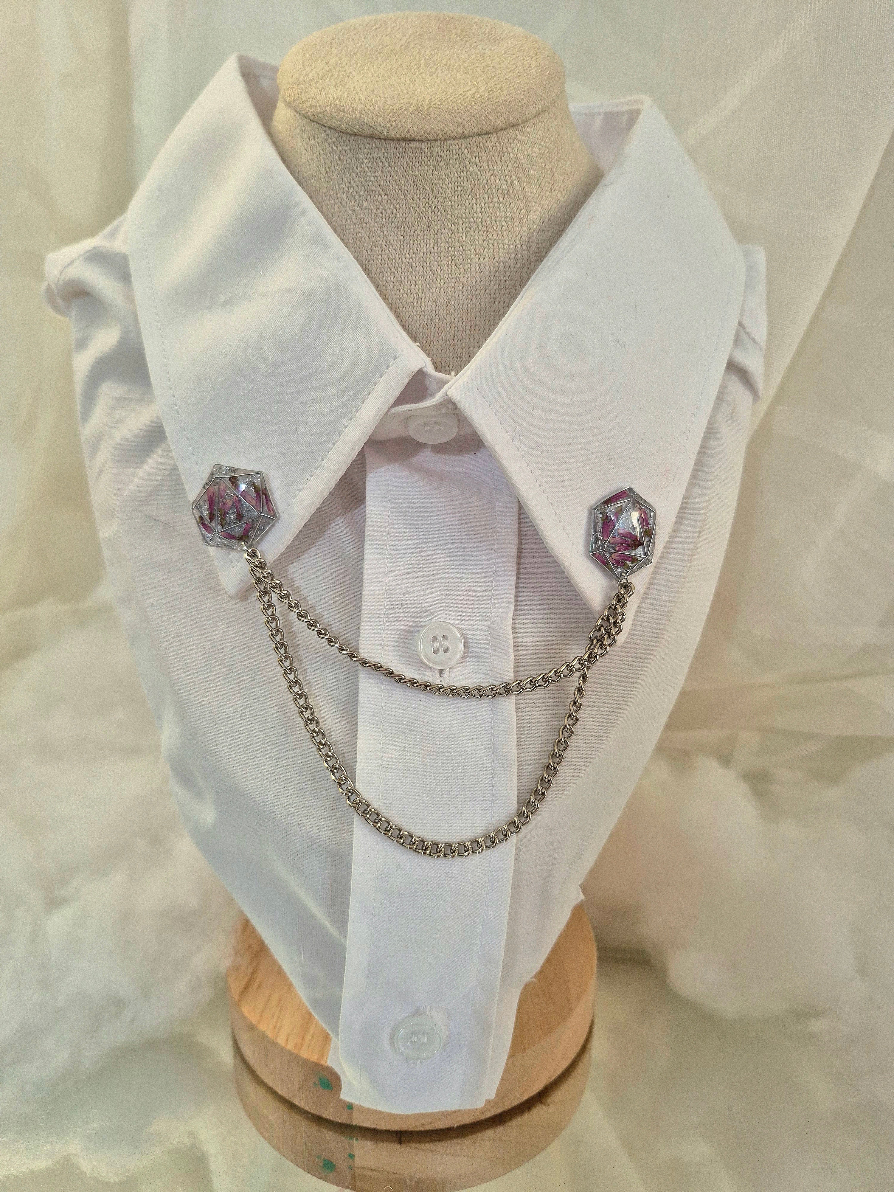 Collar pin - Lavendar bloom D20