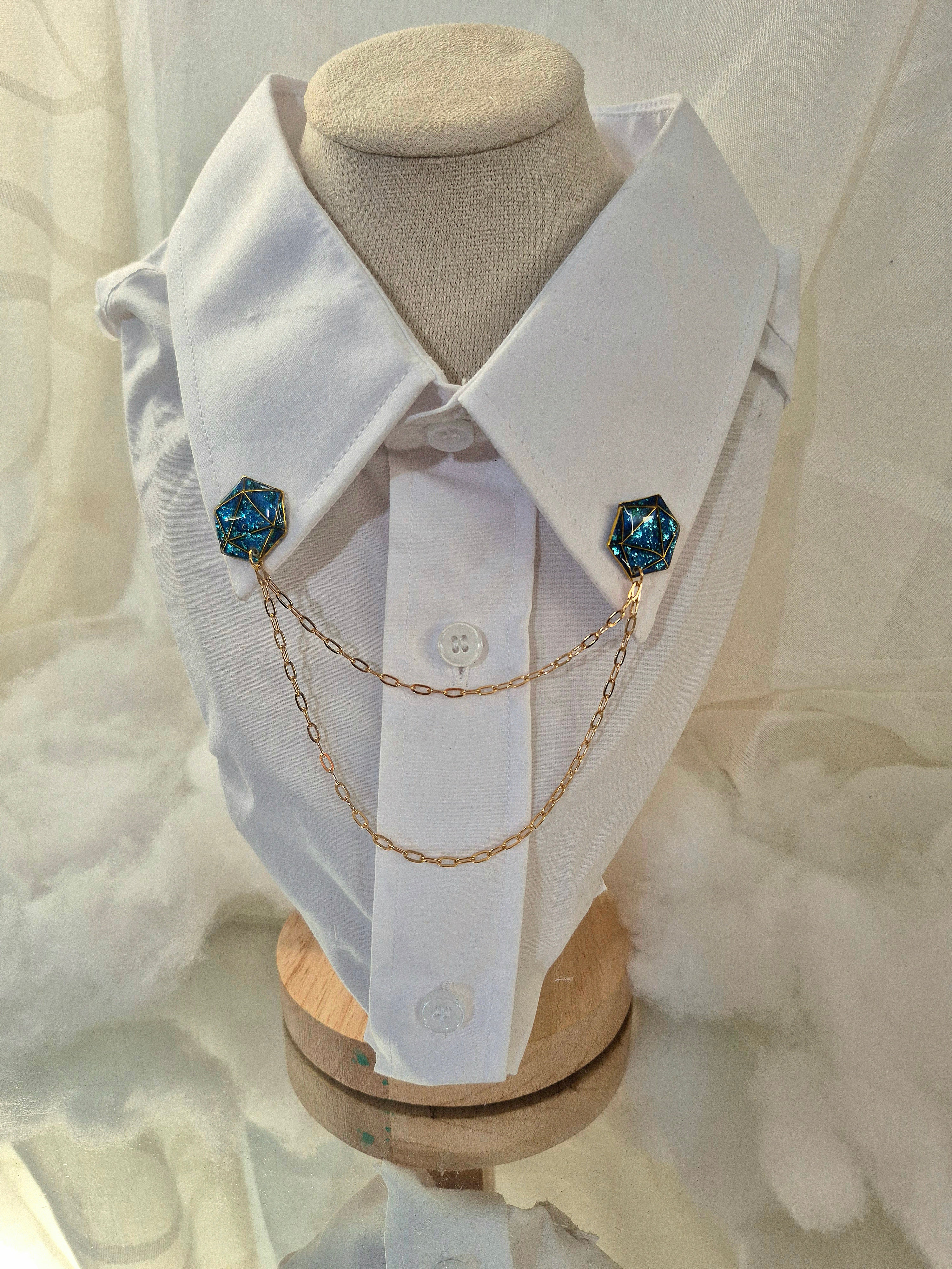 Collar pin - Azure spark D20