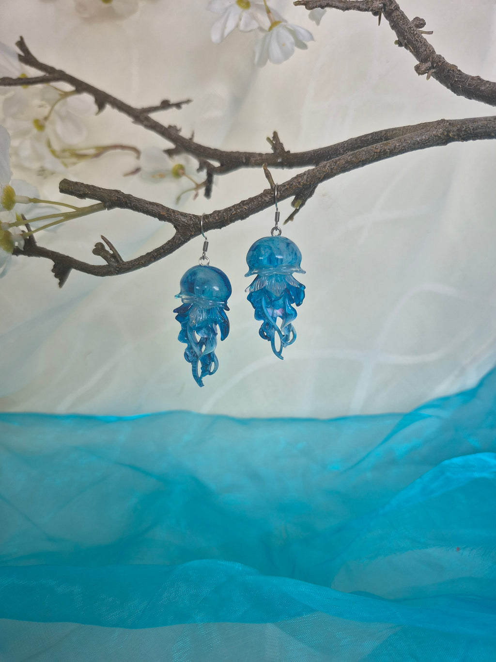 Earrings - Ocean Mist Jellyfish