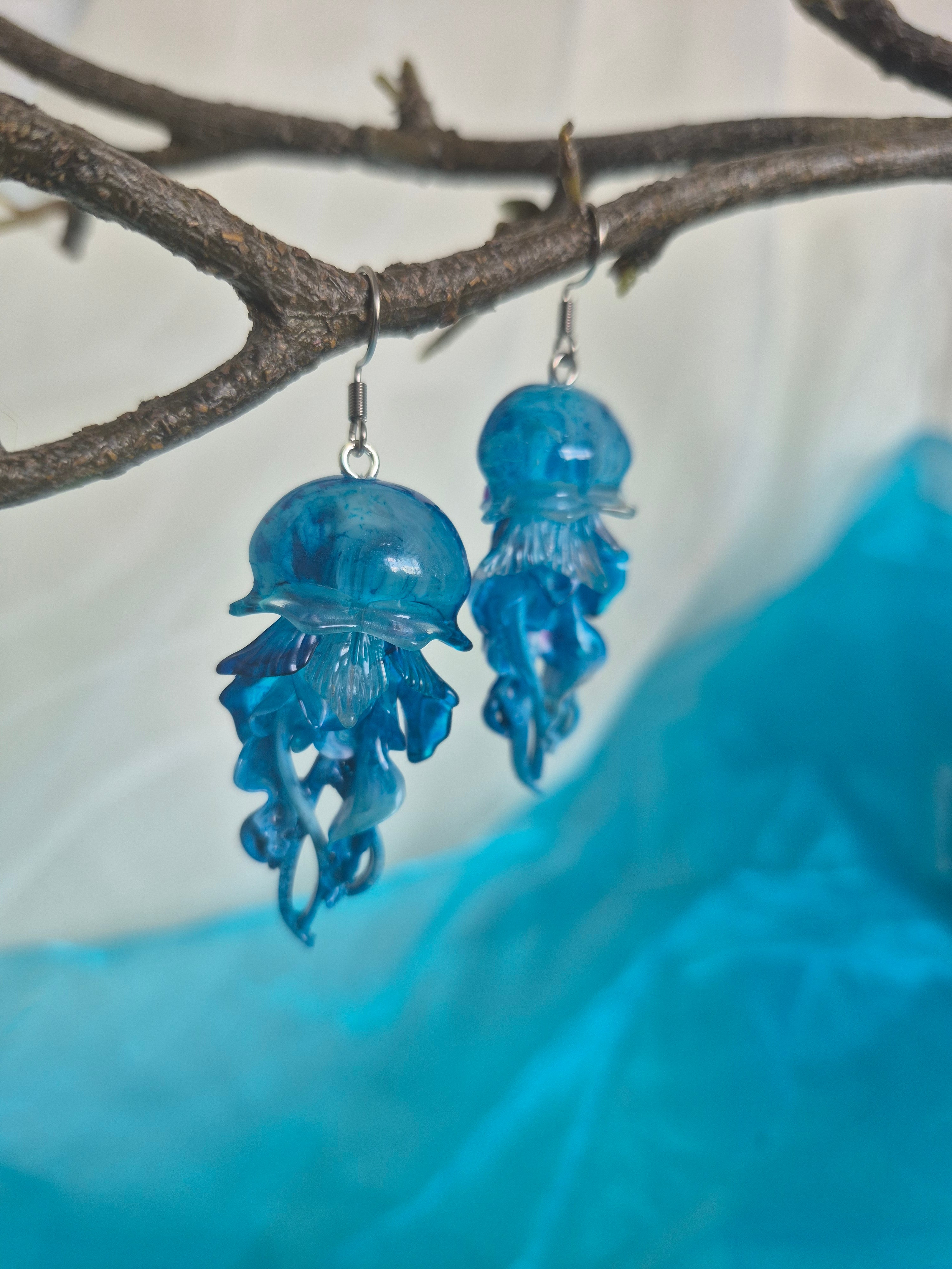 Earrings - Ocean Mist Jellyfish