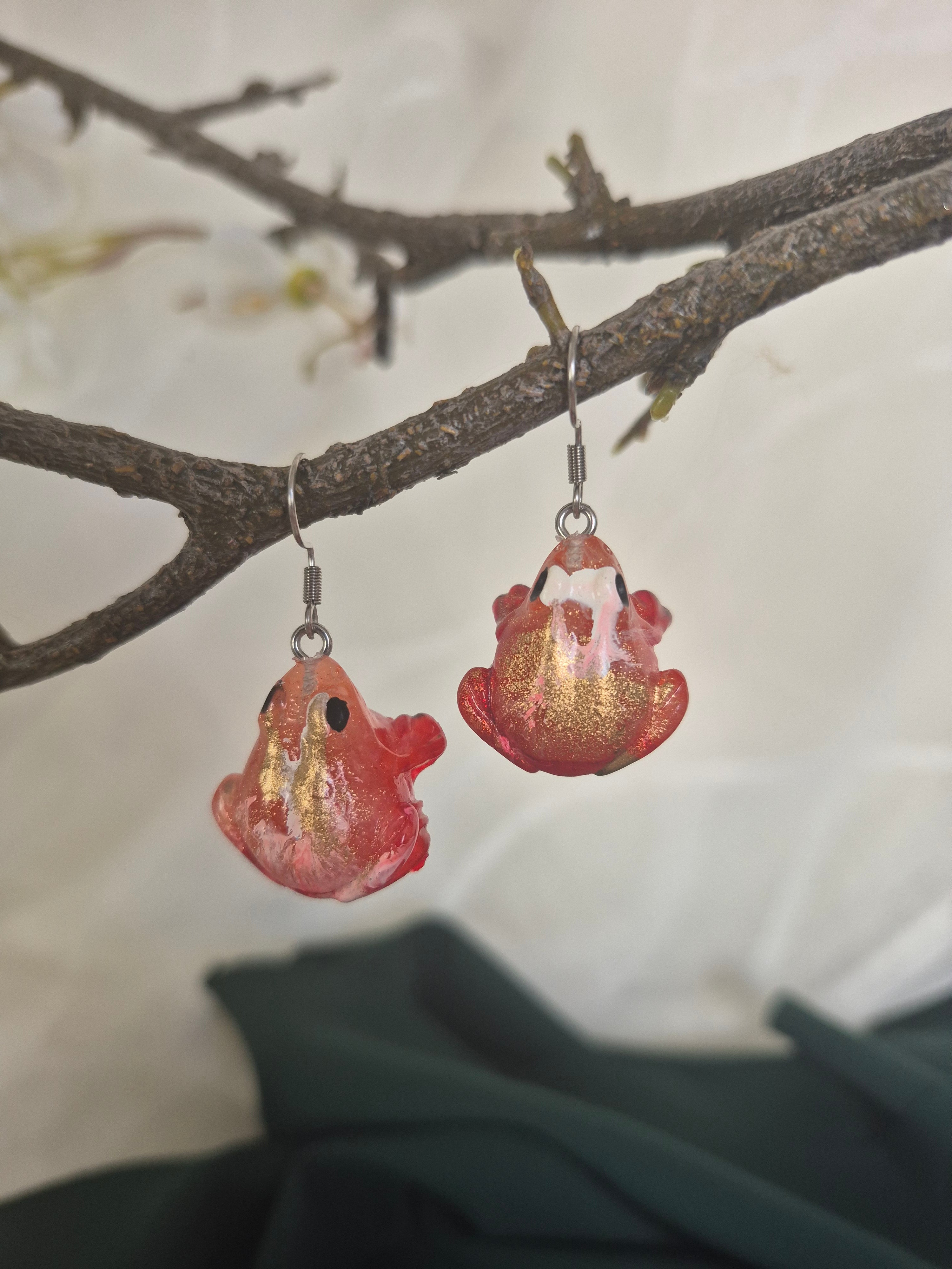 Earrings - Fernshade frog