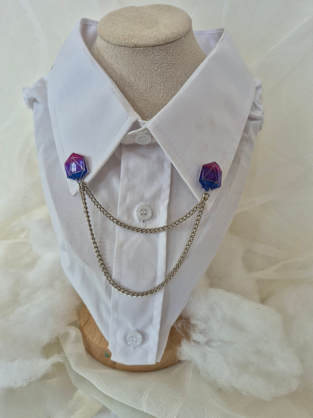Collar pin - Bisexual Pride D20