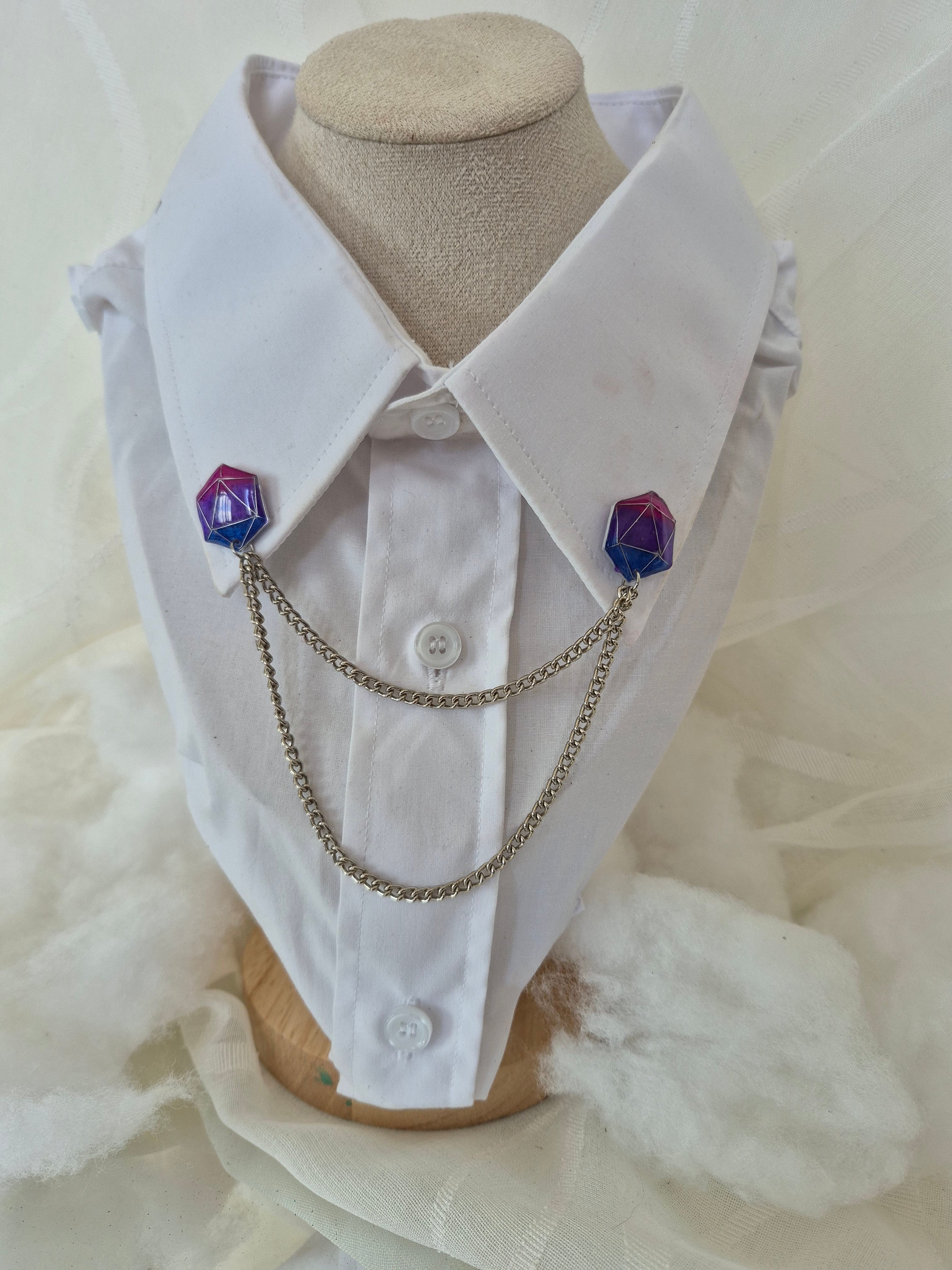 Collar pin - Bisexual Pride D20