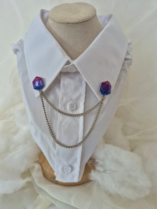 Collar pin - Bisexual Pride D20