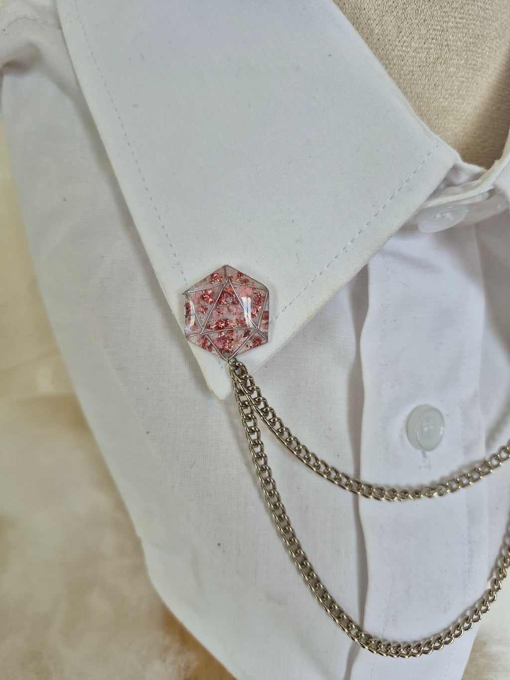 Collar pin - Blushing Dawn D20