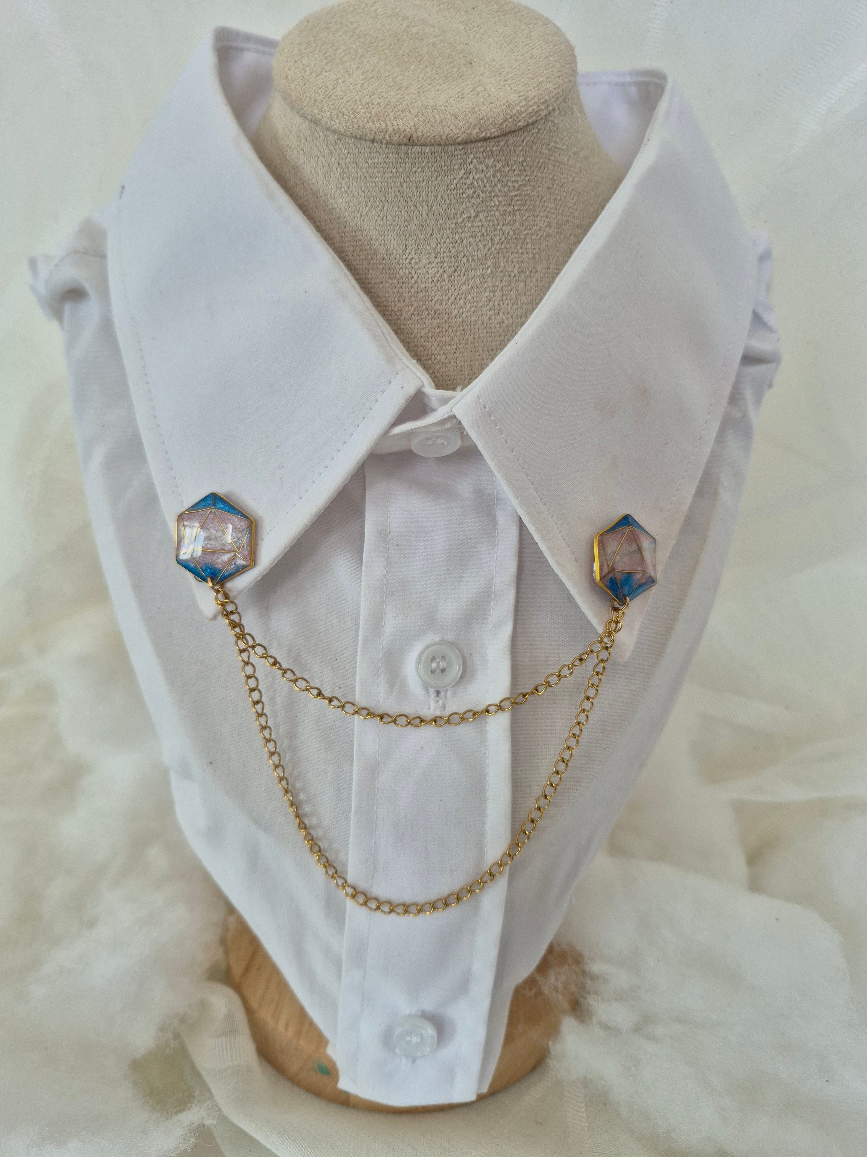 Collar pin - Transgender Pride D20
