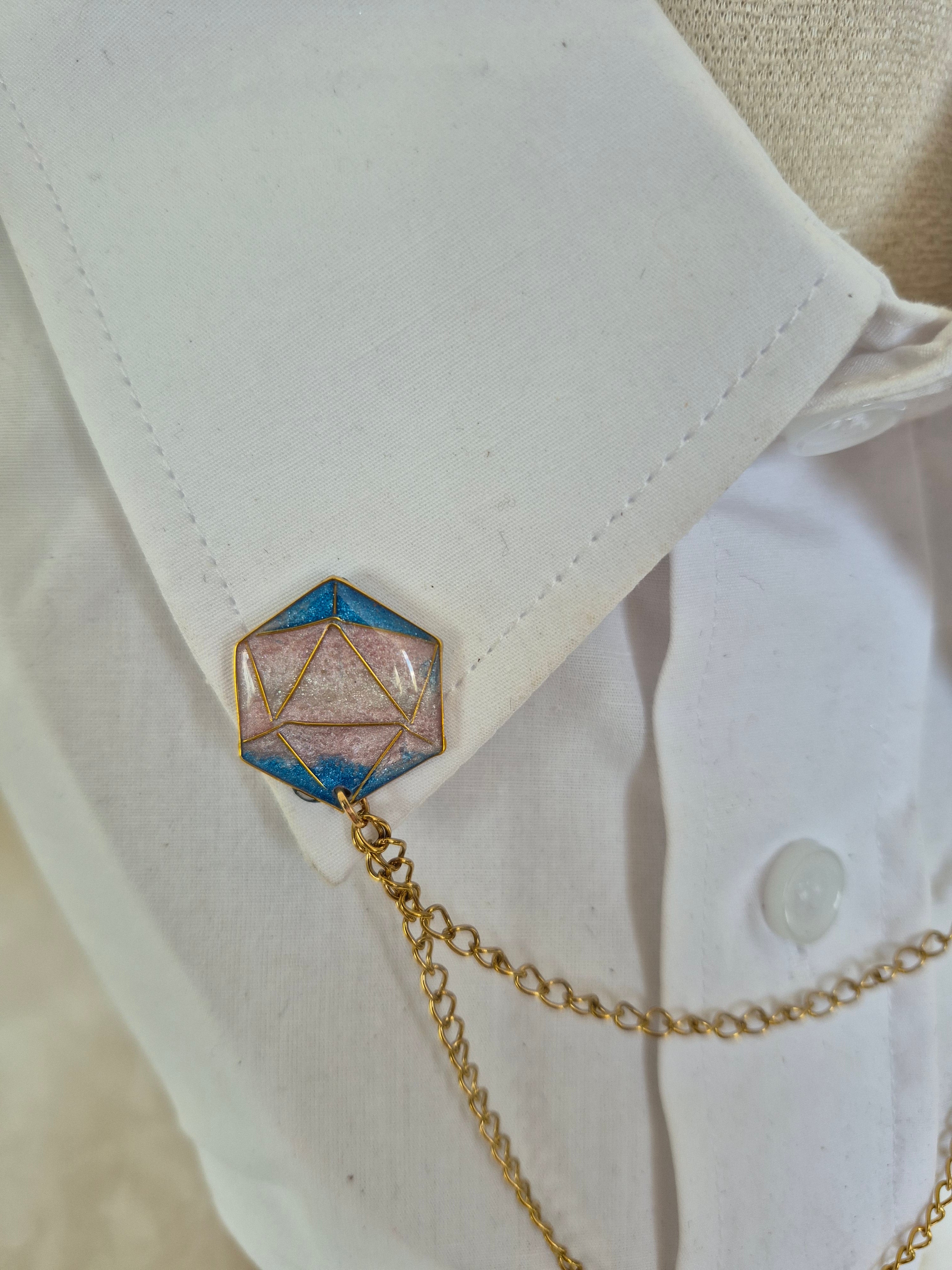 Collar pin - Transgender Pride D20