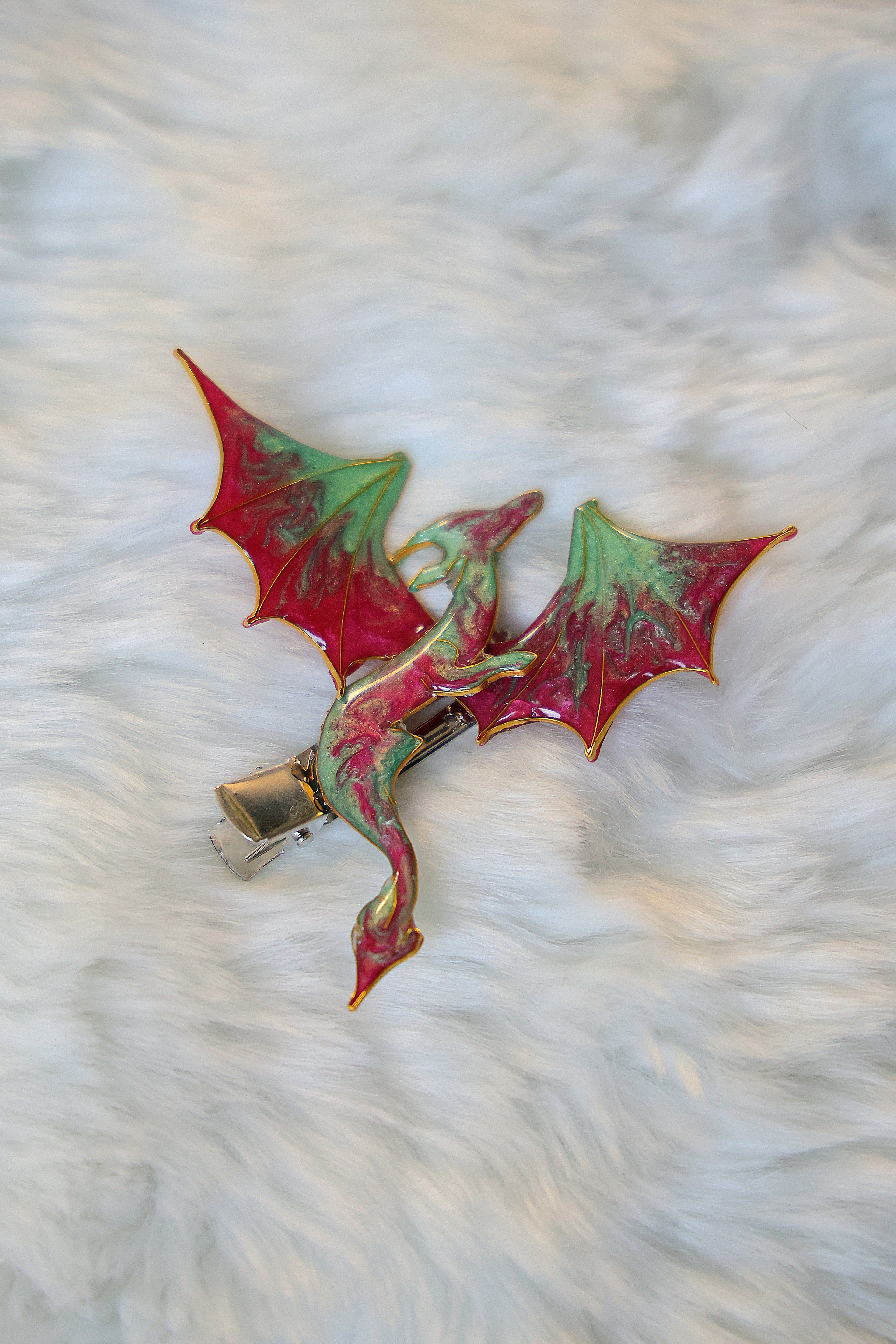 Mythical hairclip - Bloomrot Wyvern