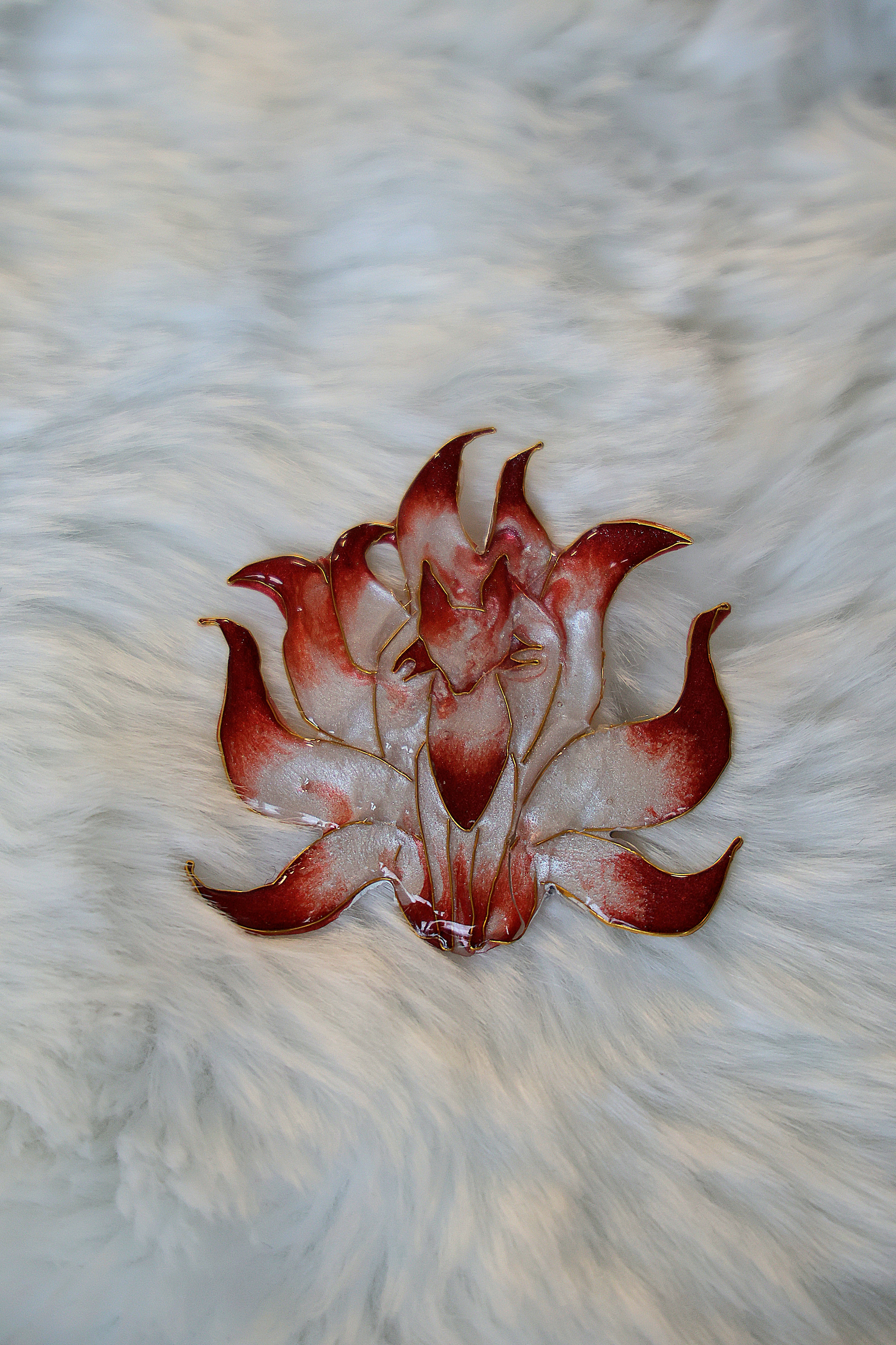 Mythical brooch - nine-tailed Kitsune