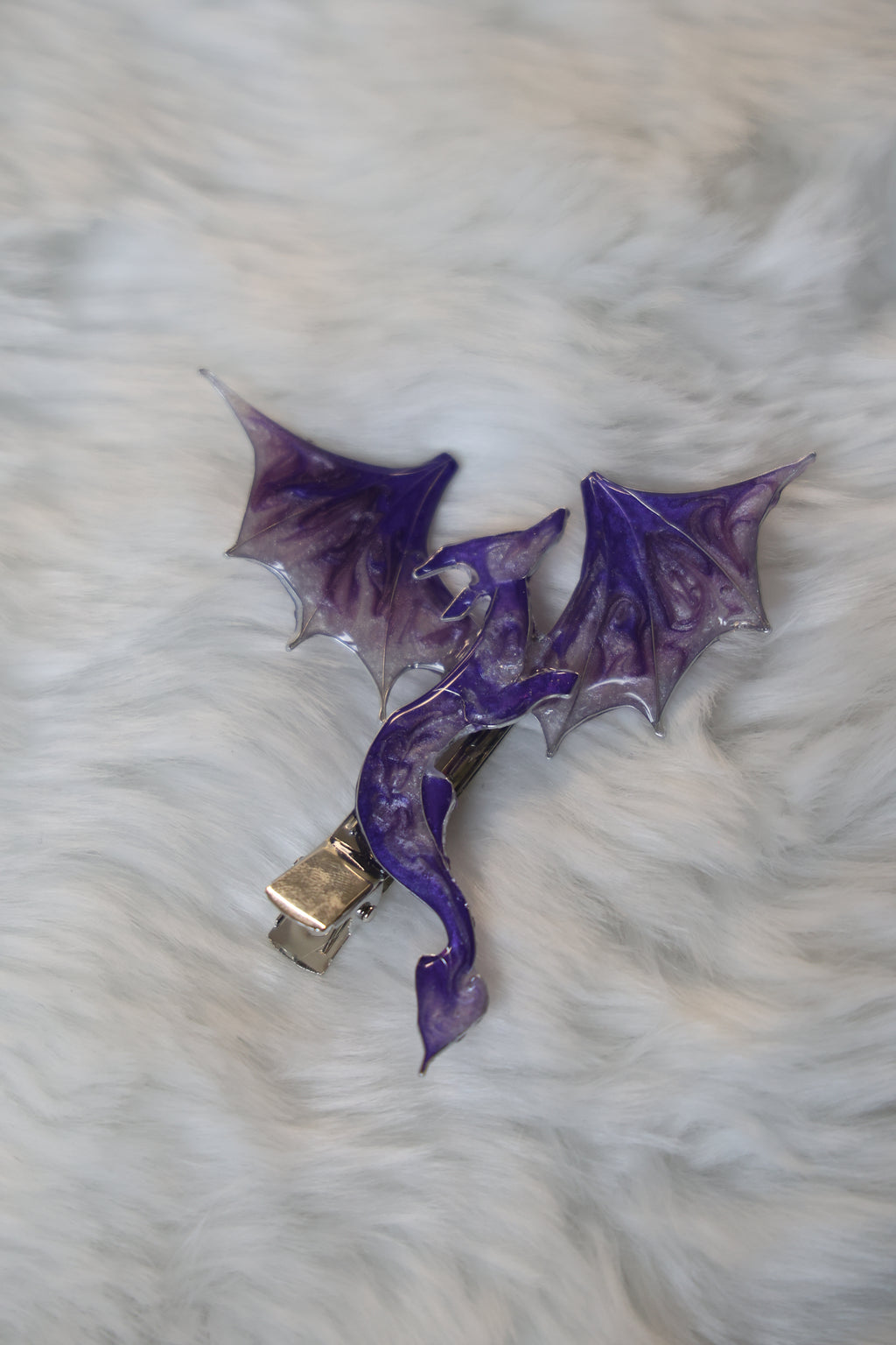 Mythical hairclip - Amethyst Sagewyvern