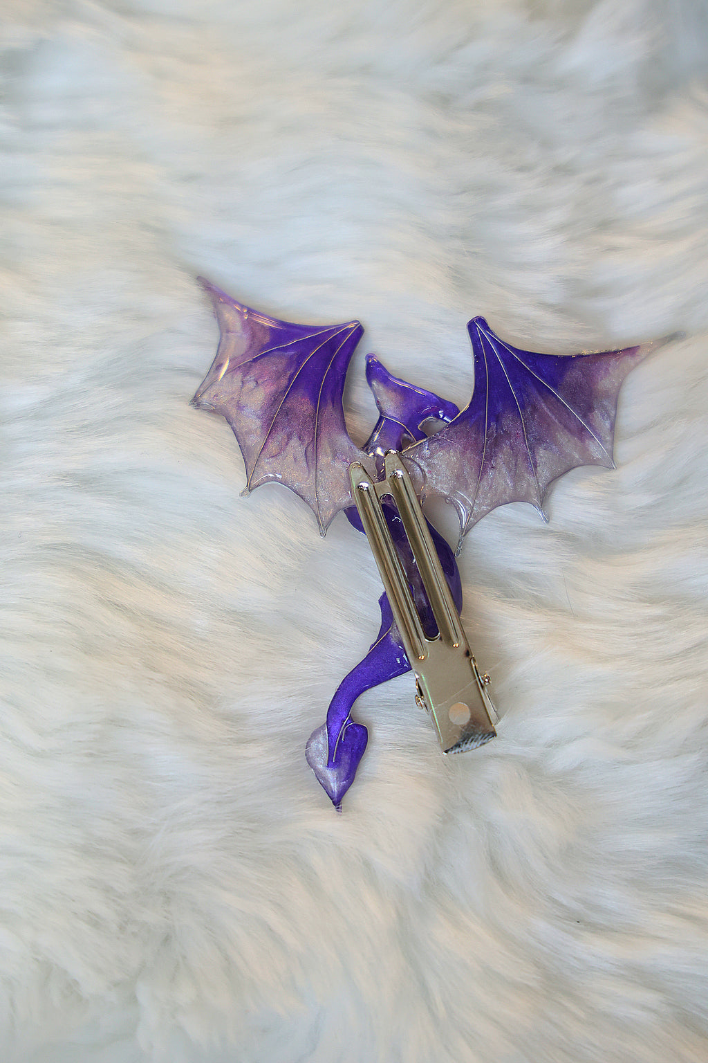 Mythical hairclip - Amethyst Sagewyvern