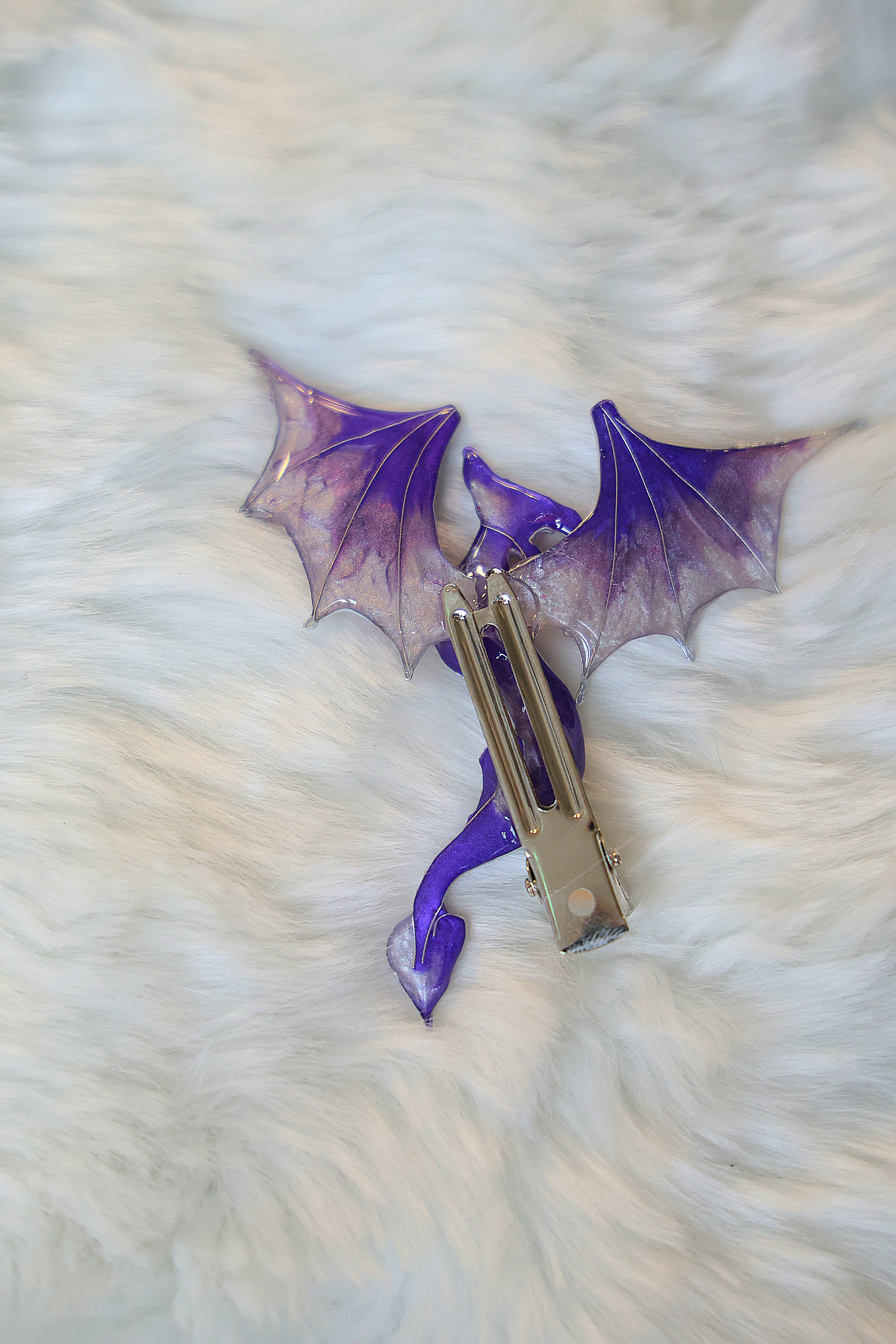 Mythical hairclip - Amethyst Sagewyvern